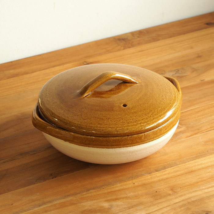 フォースマーケット　カセロラ　8号鍋　白黄　/　4th-market