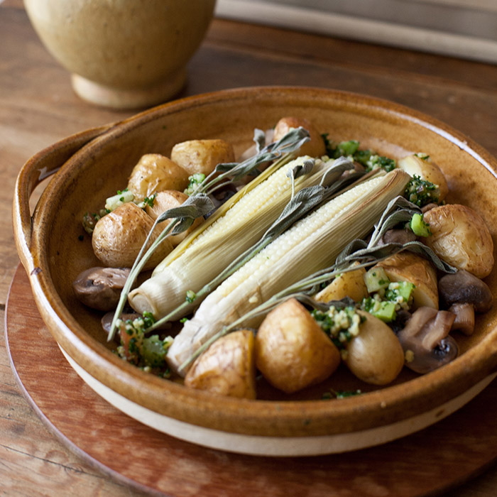 フォースマーケット　カセロラ　グリルパン　白黄　/　4th-market