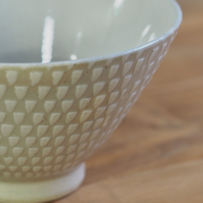 オリメ　P鹿の子　茶碗　大　ホワイト　/　ORIME