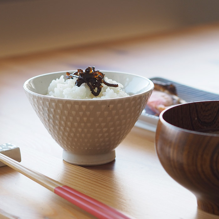 オリメ　P鹿の子　茶碗　小　ホワイト　/　ORIME