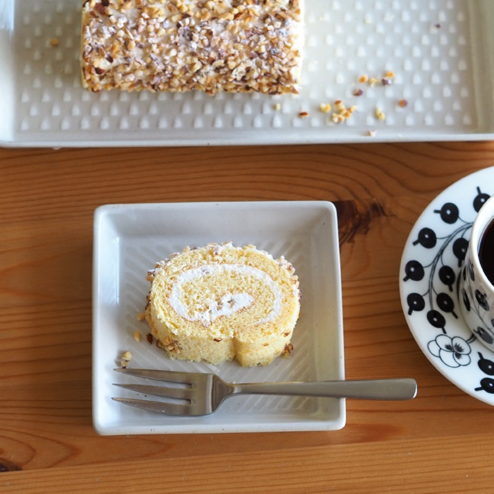 オリメ　Pヘリンボーン　正角皿　ホワイト　/　ORIME