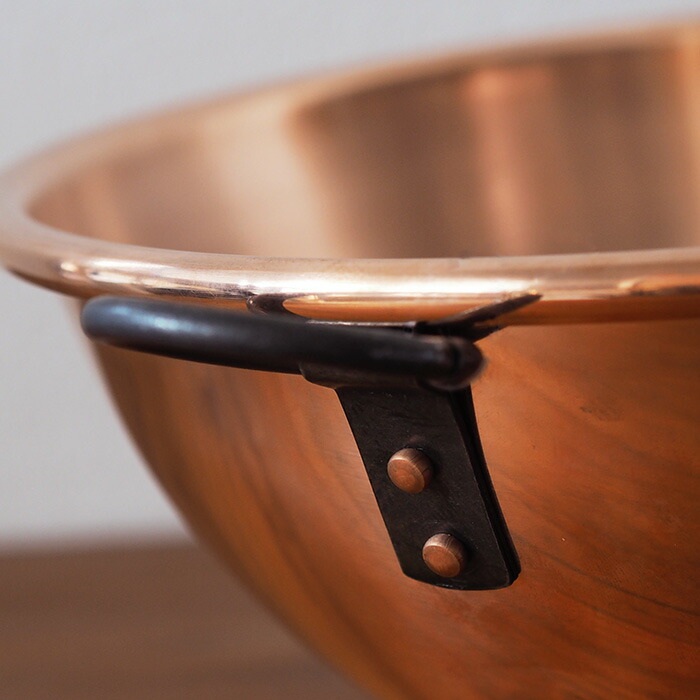 ボウマル　銅のペストリーボウル  取っ手付き　32cm（フランス製）　/　BAUMALU