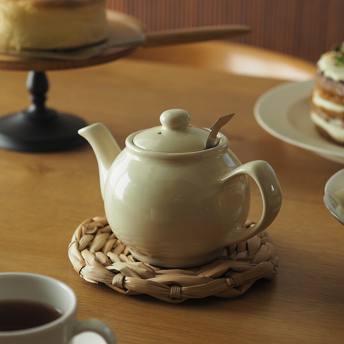 サンク　プライス&ケンジントン　ティーポット　2カップ　ストレーナー有　クリーム　/　CINQ