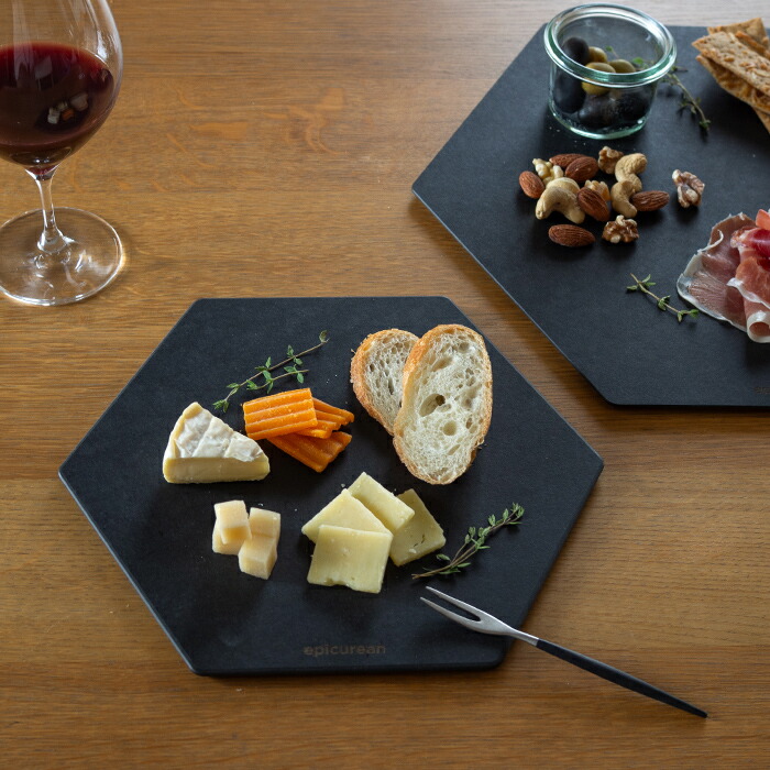 エピキュリアン　六角カッティングボード　S　ブラック　/　epicurean