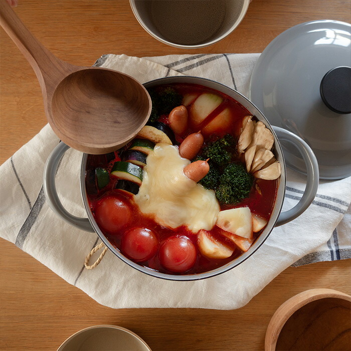 野田琺瑯×天一印　LUKE（ルーク） 浅型キャセロール 21cm　グレー