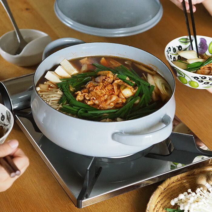 野田琺瑯×天一印　LUKE（ルーク） 浅型キャセロール 25cm　グレー