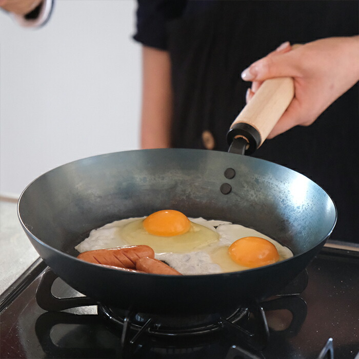 ■元気じゃない日の、フライパン　26cm　板厚1.0mm　ガス火専用　ブナ