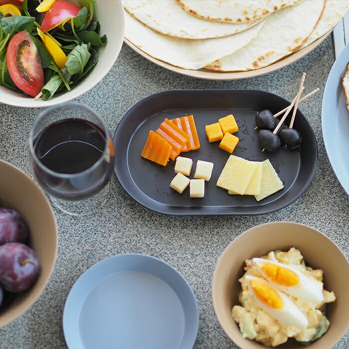 イデアコ　ウスモノ　オーバルプレート18cm　ブラック　/　ideaco　※