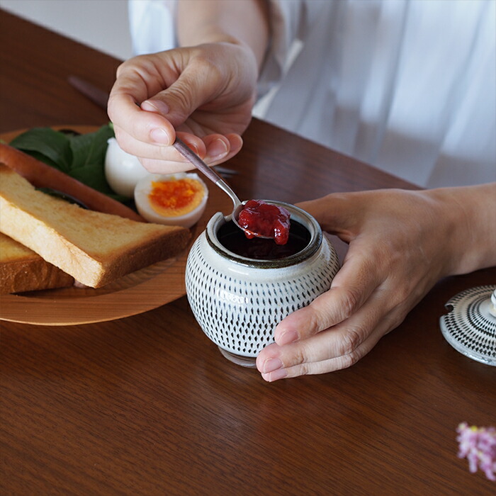 小袋窯 1合薬味壺 飛びかんなA