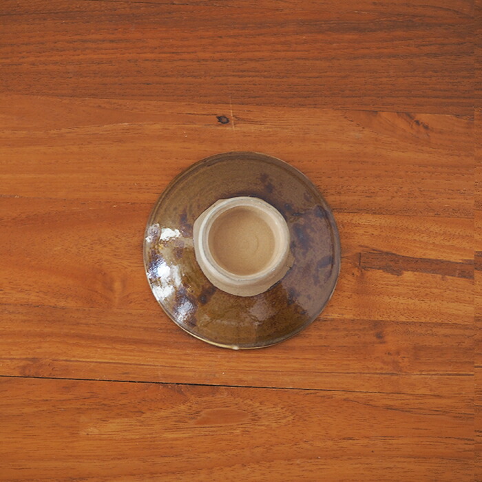 小鹿田焼　小袋窯　4寸皿　飛びかんな