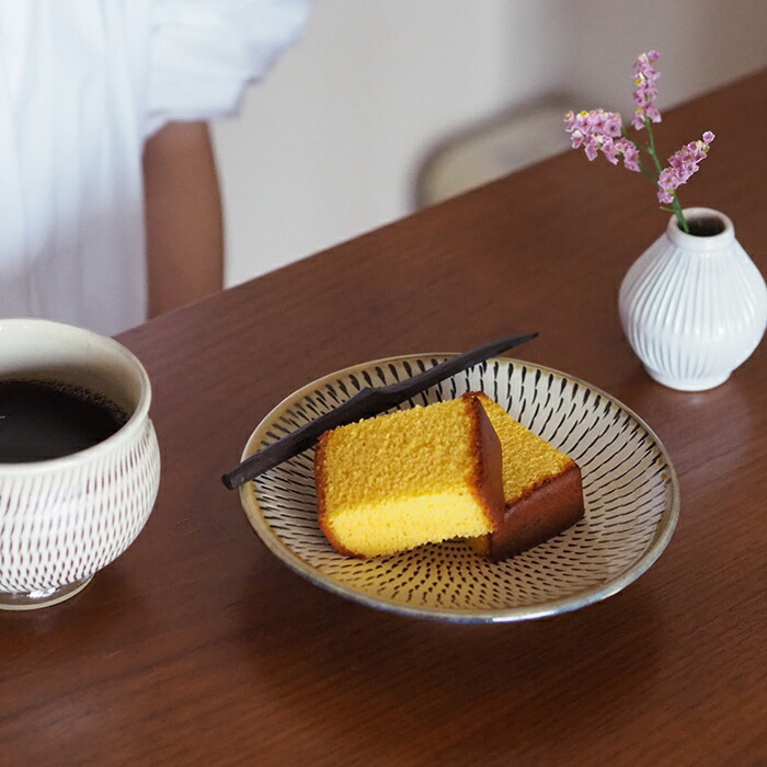 ★小鹿田焼　小袋窯　5寸皿　飛びかんな