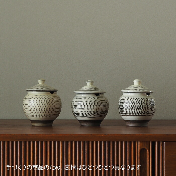 小袋窯　1合薬味壺　飛びかんなB