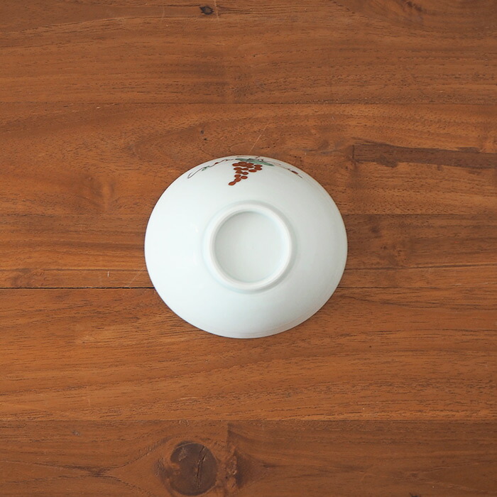 九谷青窯　横井佳乃　色絵スグリ　たわみ小鉢