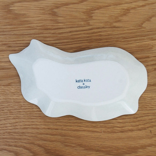 倉敷意匠　kata　kata　印判手大皿　青猫