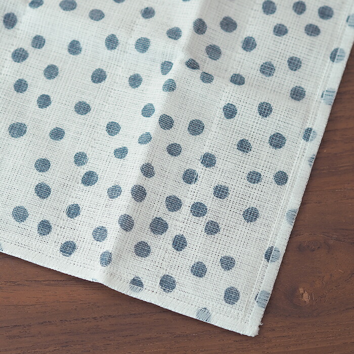 中川政七商店　「手描きの風合いの」かや織ふきん　あられ　紺