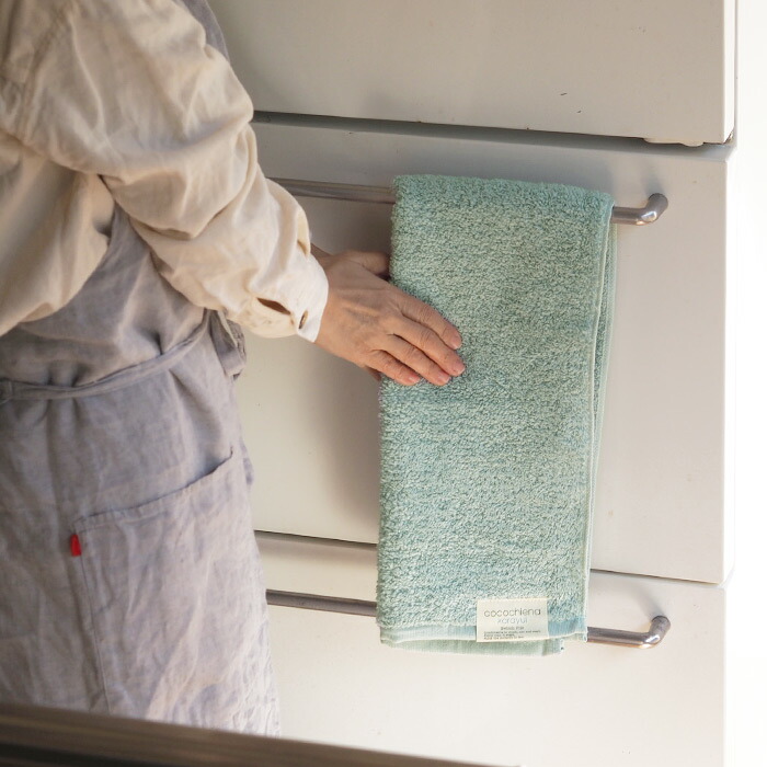 ココチエナ　カラユイ　フェイスタオル　ブルーグリーン　34×80cm　/　cocochiena