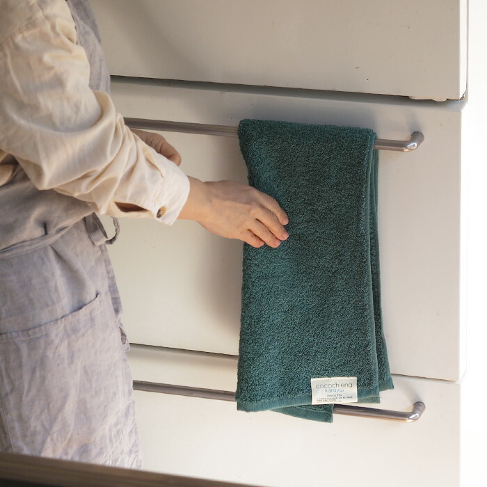 ココチエナ カラユイ フェイスタオル ブルー 34×80cm / cocochiena