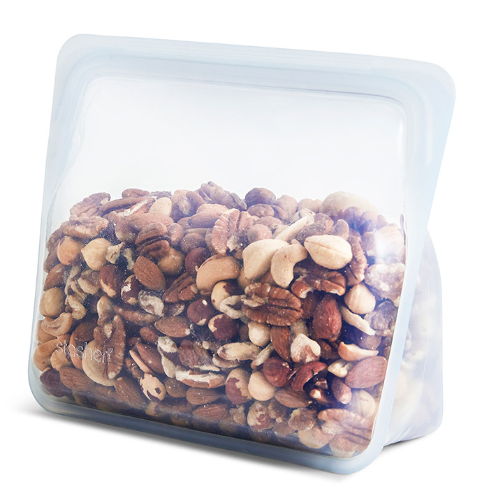 スタッシャー　シリコーンバッグ　スタンドアップ　ミディアム　クリア　/　stasher