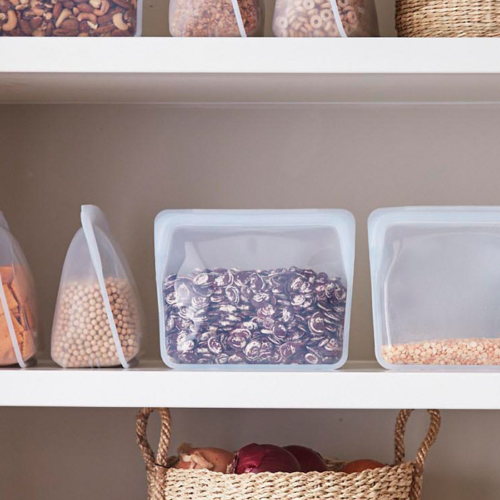 スタッシャー　シリコーンバッグ　スタンドアップ　ミディアム　クリア　/　stasher