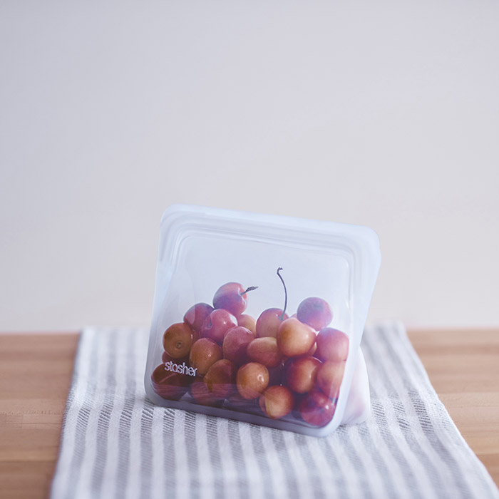 スタッシャー　シリコーンバッグ　スタンドアップ　ミニ　クリア　/　stasher