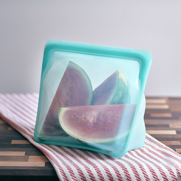 スタッシャー　シリコーンバッグ　スタンドアップ　メガ　アクア　/　stasher