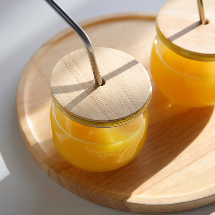 ウェック　木のふた　M　穴開き　/　WECK